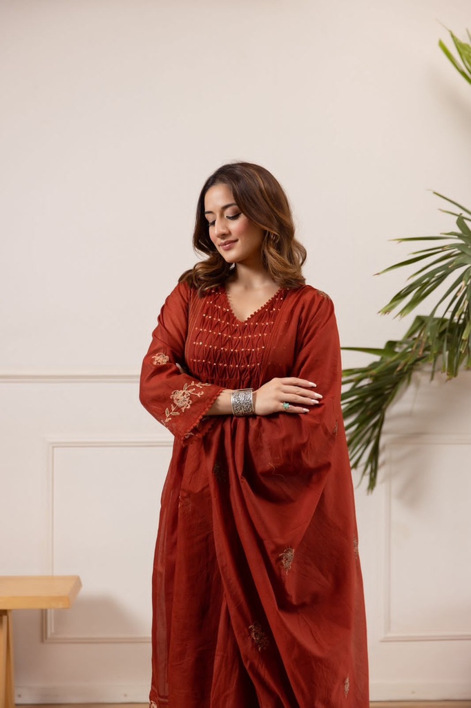 Premium Cotton Chanderi Kurti Sets 4609