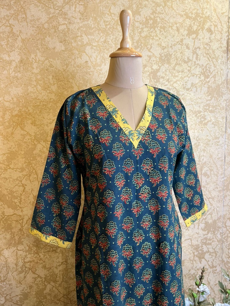 Ajrakh Cotton Kurtis 5055
