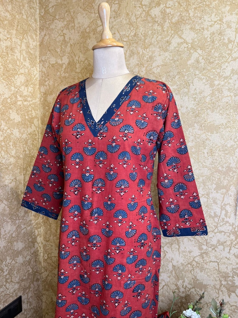 Ajrakh Cotton Kurtis 5055