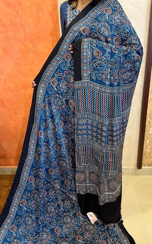 Ajrakh Modal Sarees 4243
