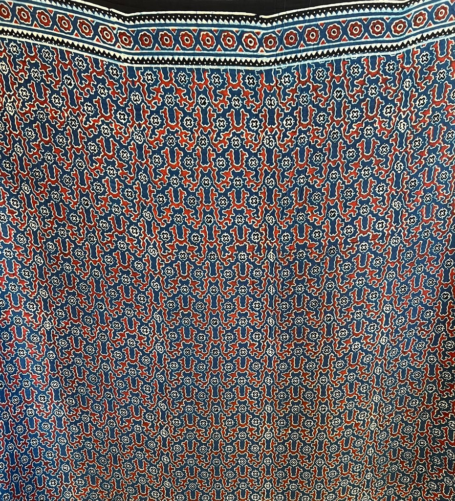 Ajrakh Modal Silk Saree 5048