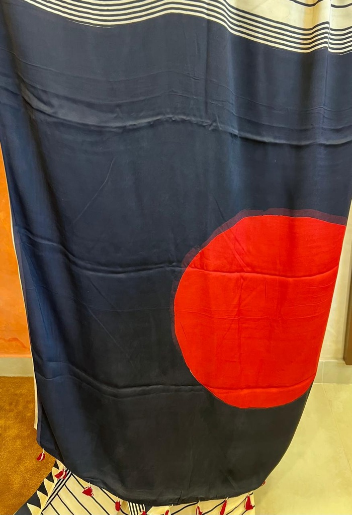 Ajrakh Modal Silk Sarees 4243