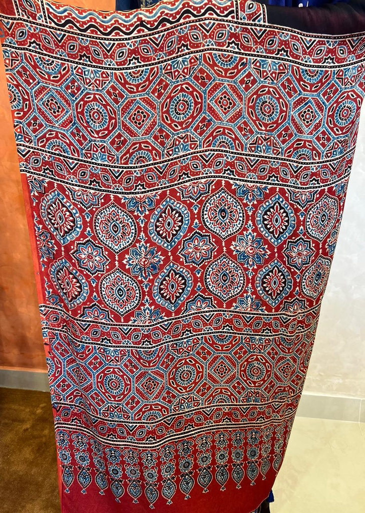 Ajrakh Modal Bandhini Saree 