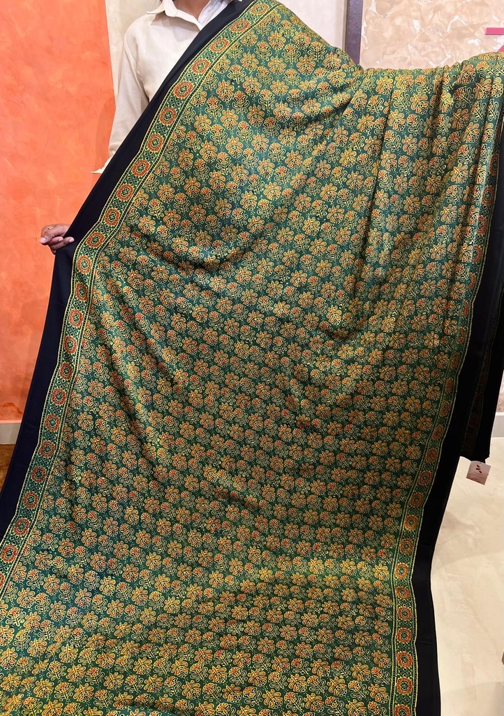 Premium Ajrakh Modal Silk Sarees 4243