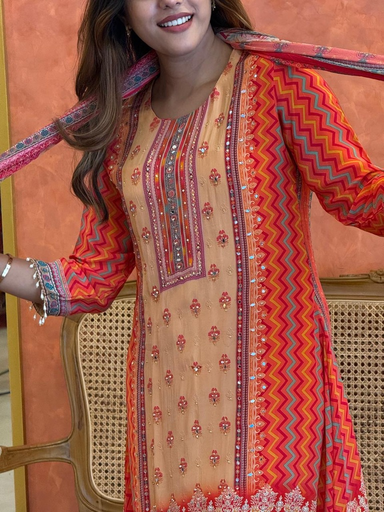 Crepe Silk Kurti Sets 4609