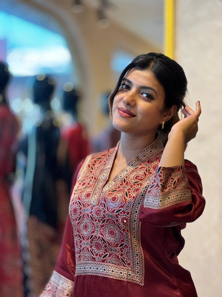  Ajrakh Mashru Silk Co-ord set