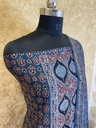 Ajrakh Chanderi Silk Cotton Top And Dupatta 4246