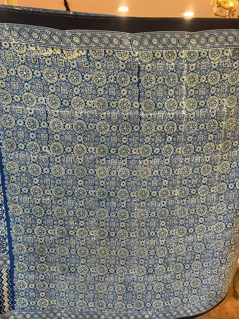 Premium Ajrakh Modal Silk Saree 5033