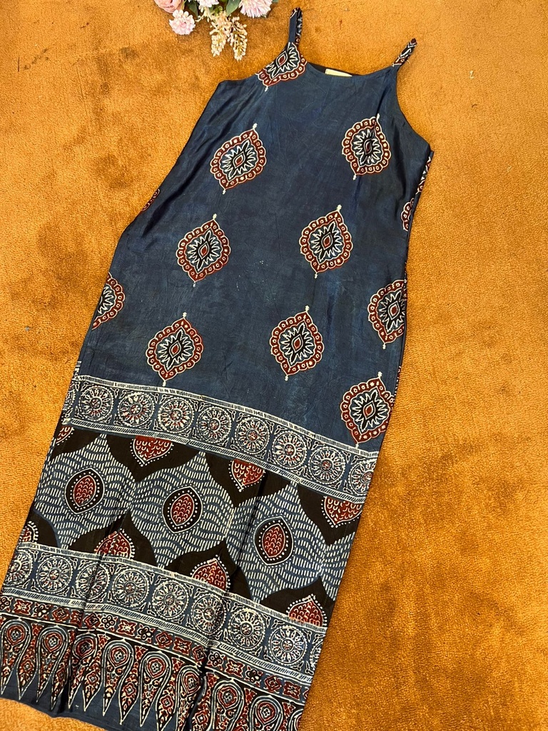 Ajrakh Silk Kurti 5053