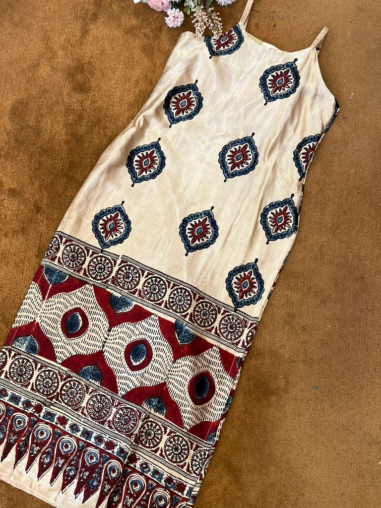 Ajrakh Silk Kurti 5053