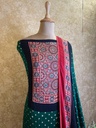 Ajrakh Bandhani Modal Silk Top and Dupatta Sets 5012 