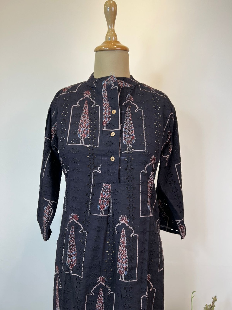 Ajrakh Hakoba Cotton Kurti 5054