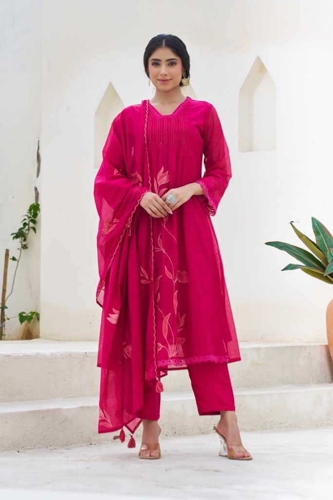 Mul Chanderi  Kurti Sets 4609