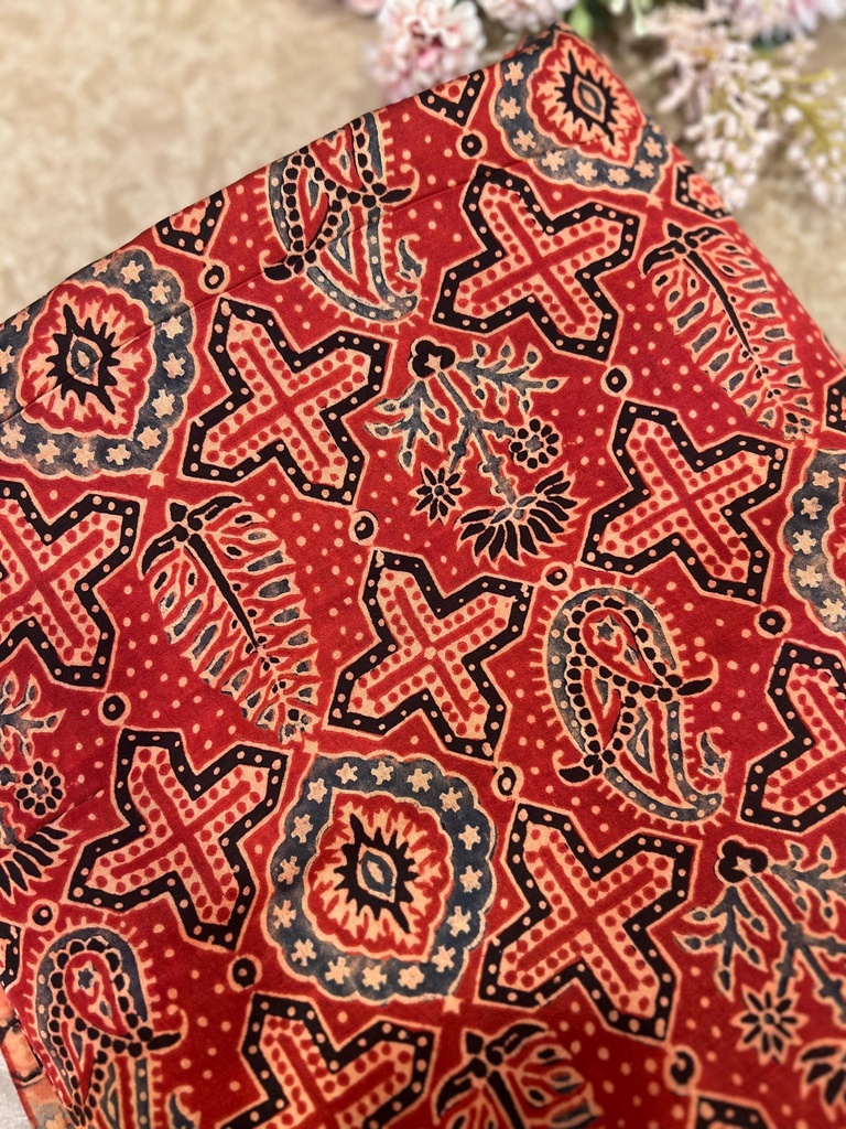 Ajrakh Modal Silk Fabric 5016
