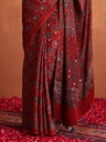 Ajrakh Modal Silk Mirror Saree 5036
