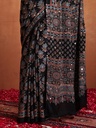 Ajrakh Modal Silk Mirror Saree 5036