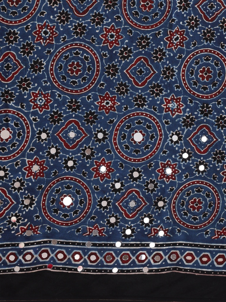 Ajrakh Mirror Saree 5036