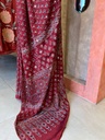 Ajrakh Silk Mirror Saree 5036
