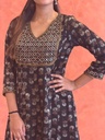 Ajrakh Handwork Anarkali Kurti 5028 Black