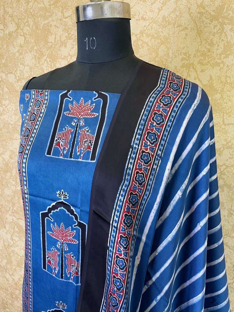 Ajrakh Modal Silk Suit 5012