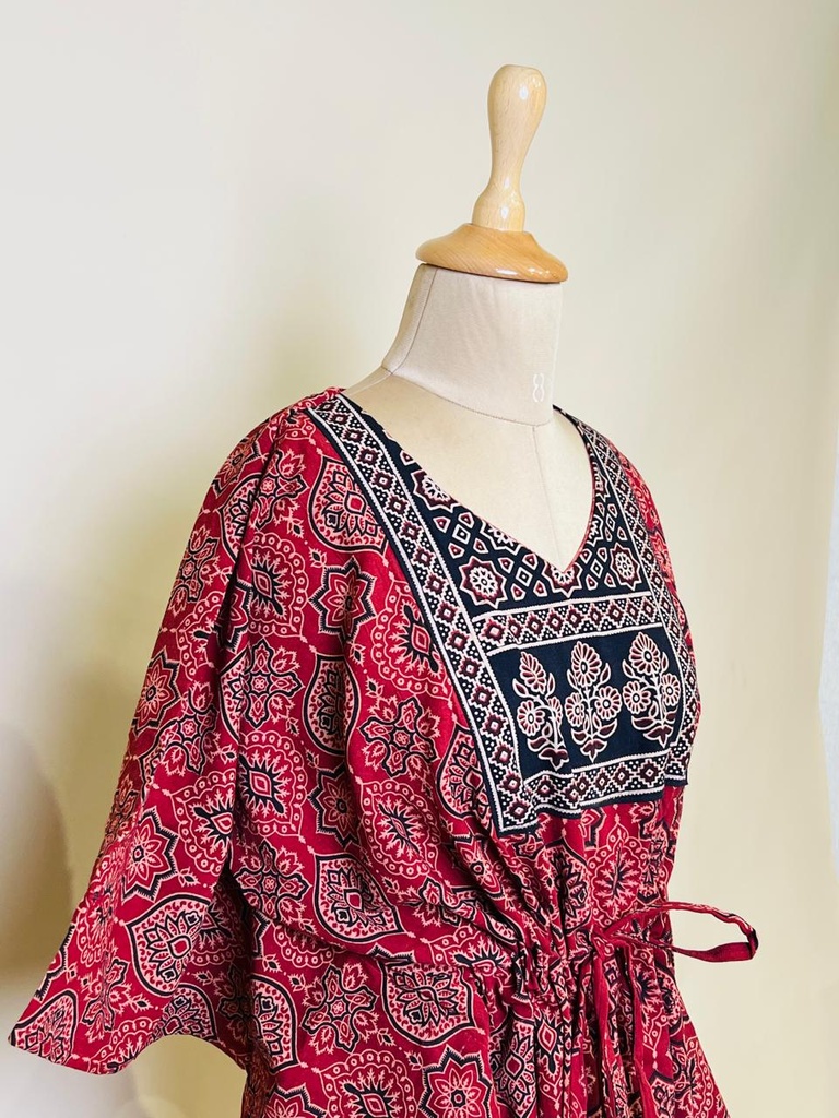 Ajrakh Cotton Kaftans 4802 Red 4