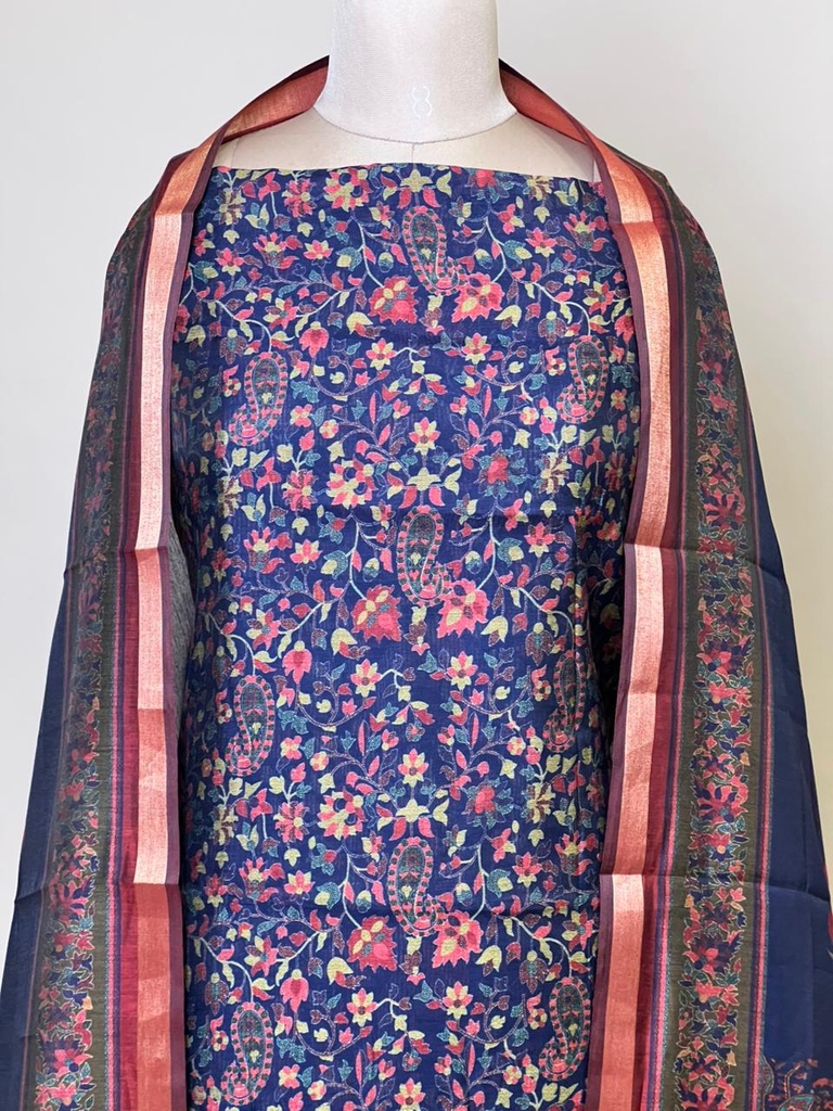 Maheshwari Silk Suits 5025 Blue Red