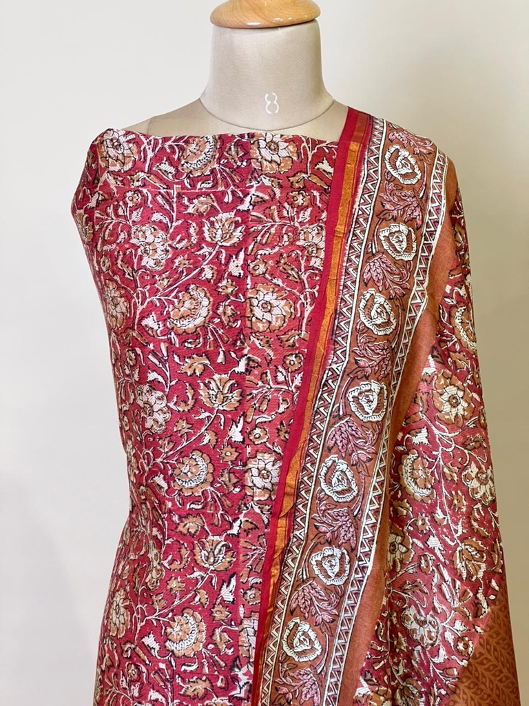 Maheshwari Silk Suits 5025 Brown Red