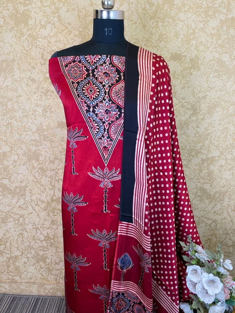Ajrakh Modal Silk Suit 5012