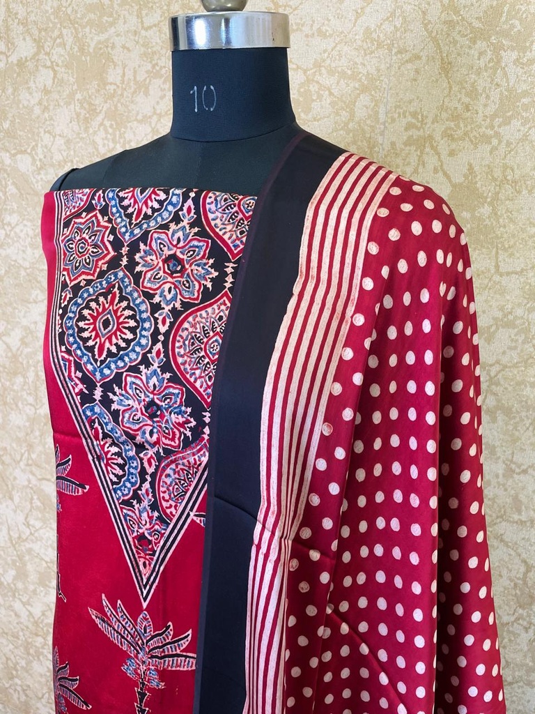 Ajrakh Modal Silk Suit 5012