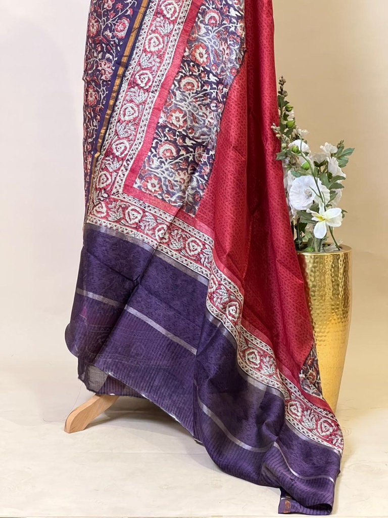 Maheshwari Silk Suits 5025 Red Violet