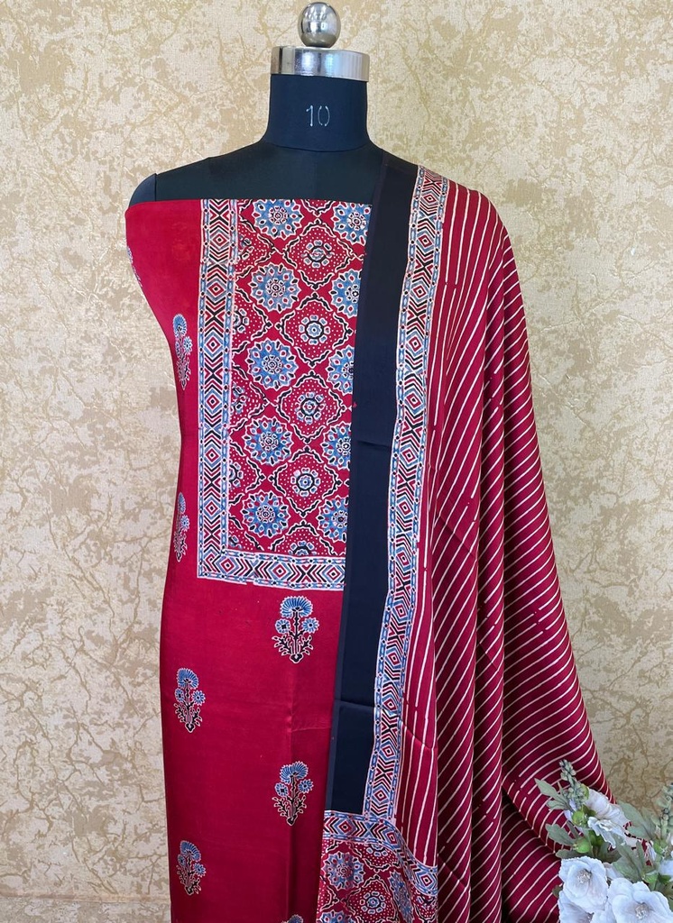 Ajrakh Modal Silk Suit 5012