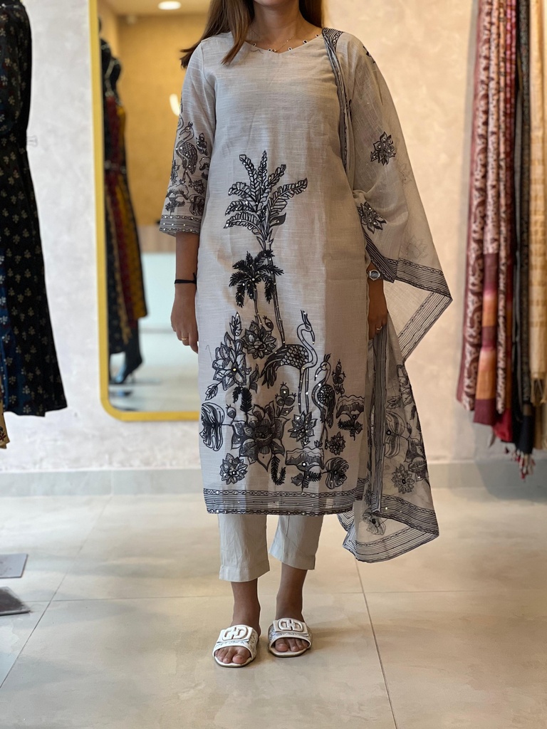 Linen Kurti Sets 5046