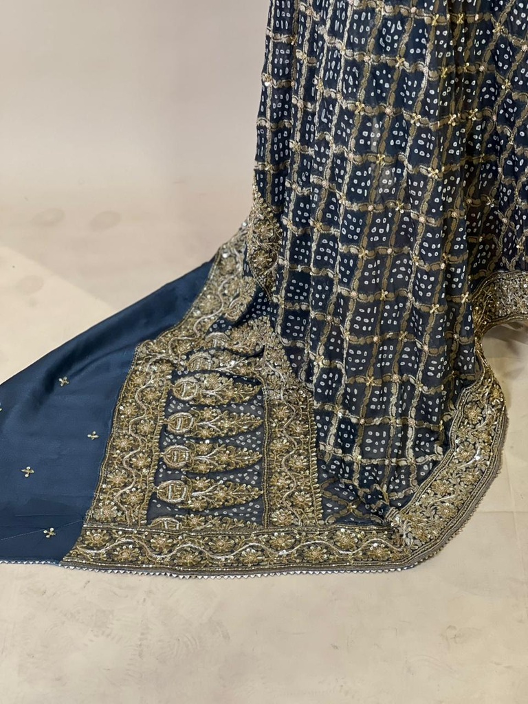 Khaddi Georgette Bandhani Dupatta 4781 Gray