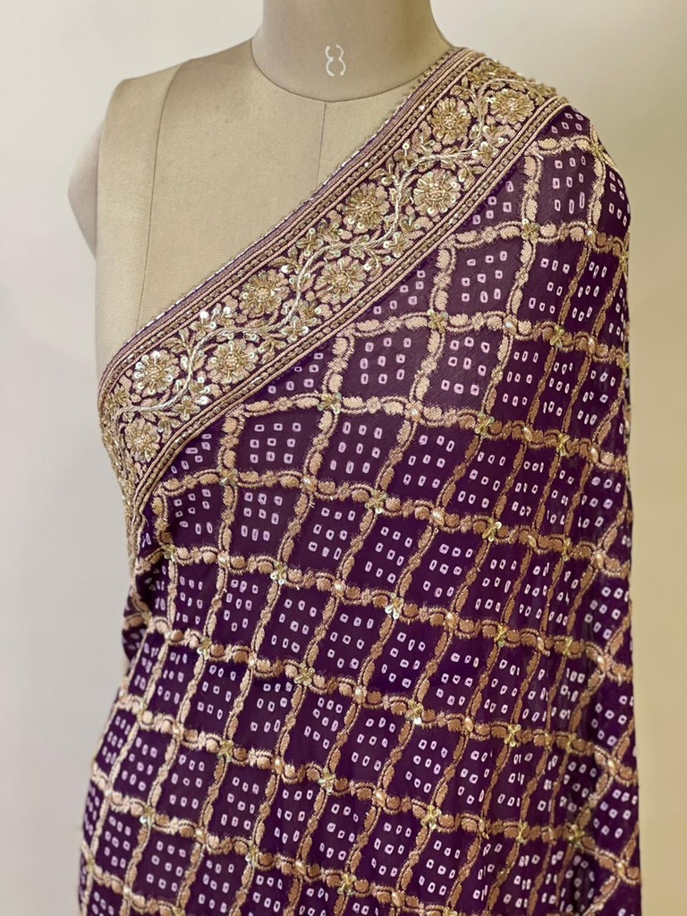 Khaddi Georgette Bandhani Dupatta 4781 Violet