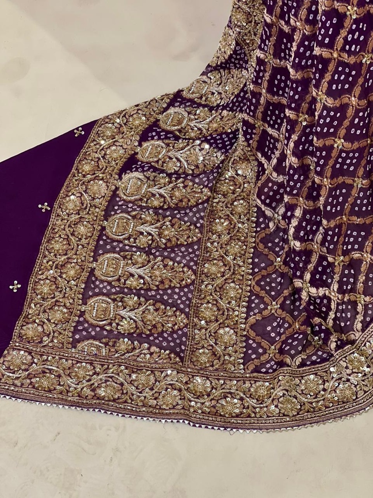 Khaddi Georgette Bandhani Dupatta 4781 Violet
