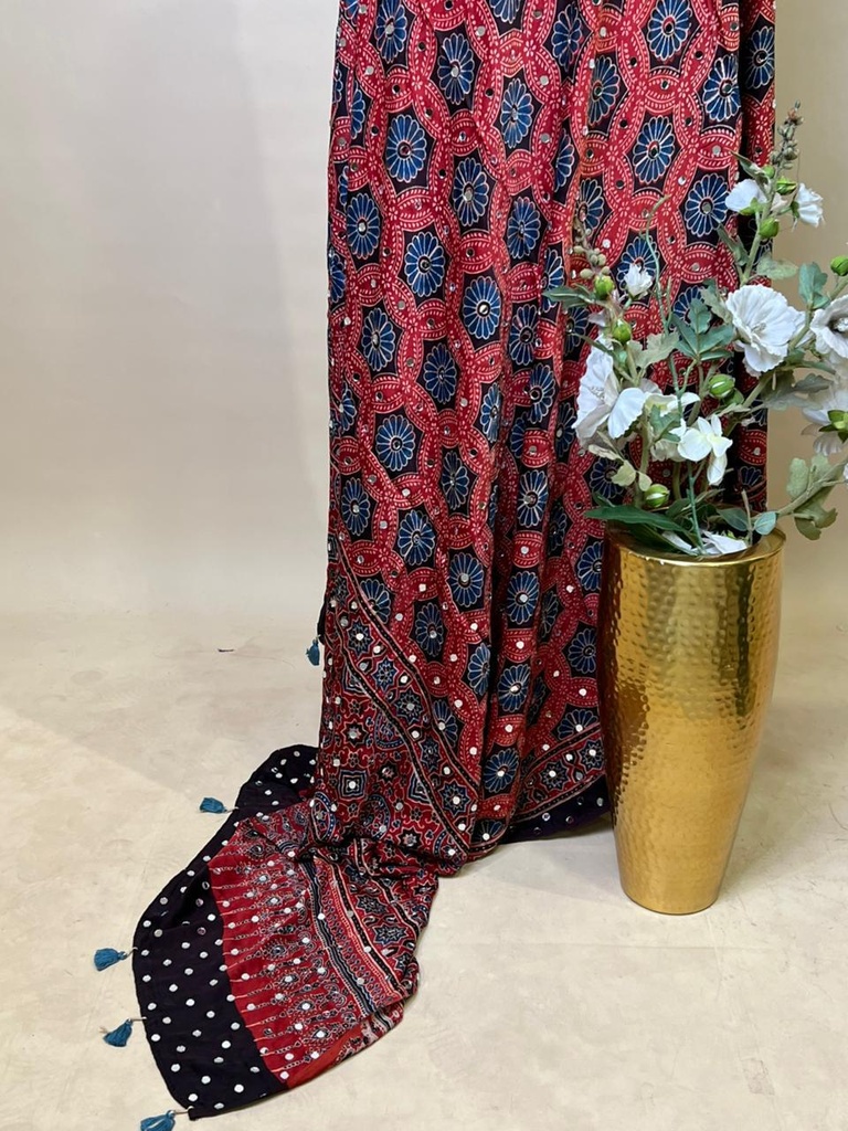 Ajrakh Mirrror Dupatta 5035 