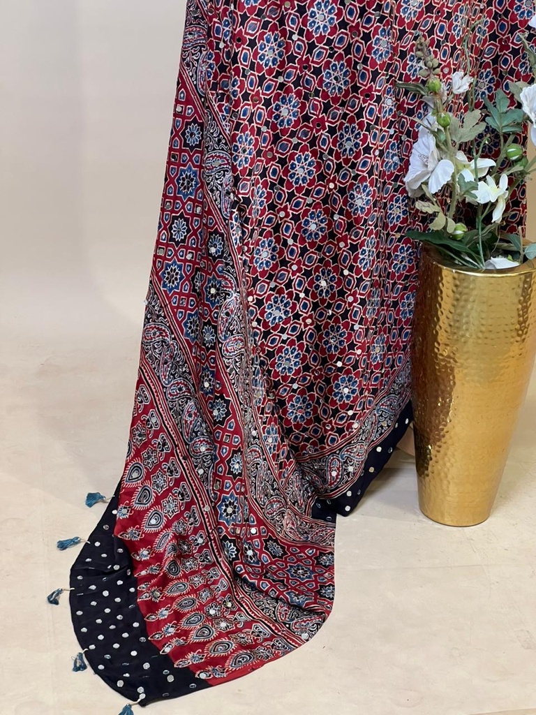 Ajrakh Mirrror Dupatta 5035 