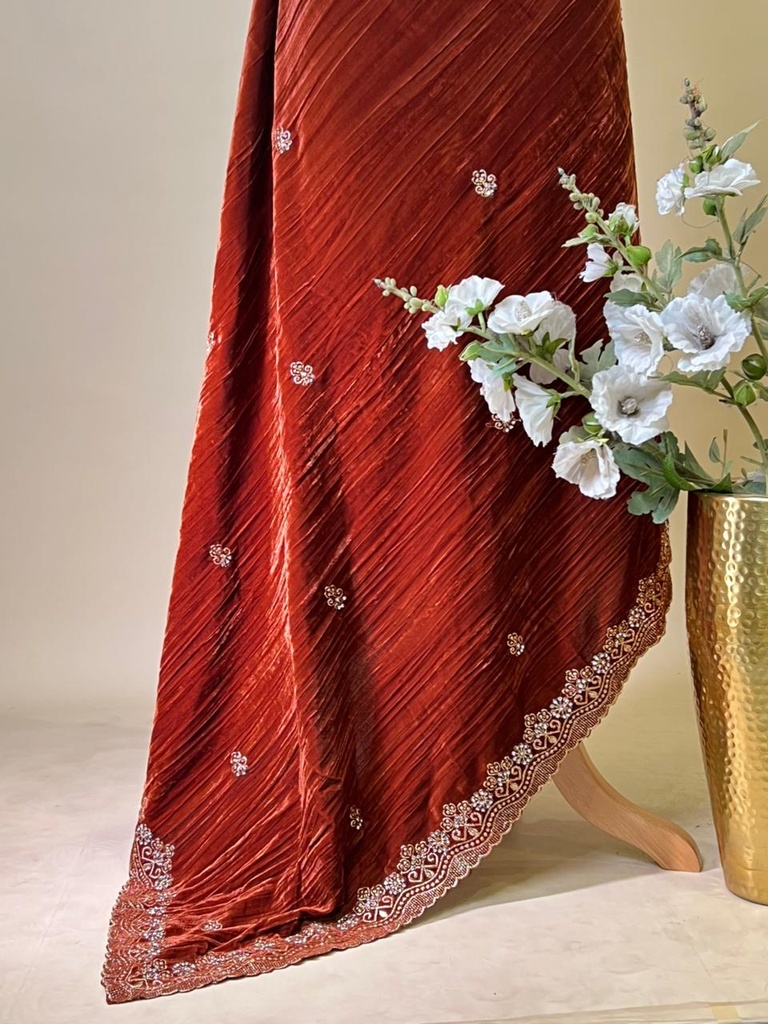 Premium Velvet Dupatta 4781 Brown
