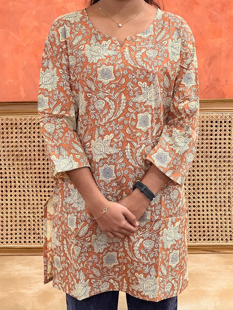 Short Cotton Kurtis 5056 Orange