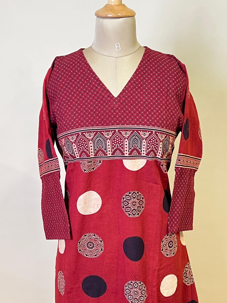Ajrakh Cotton Kurti 5054 