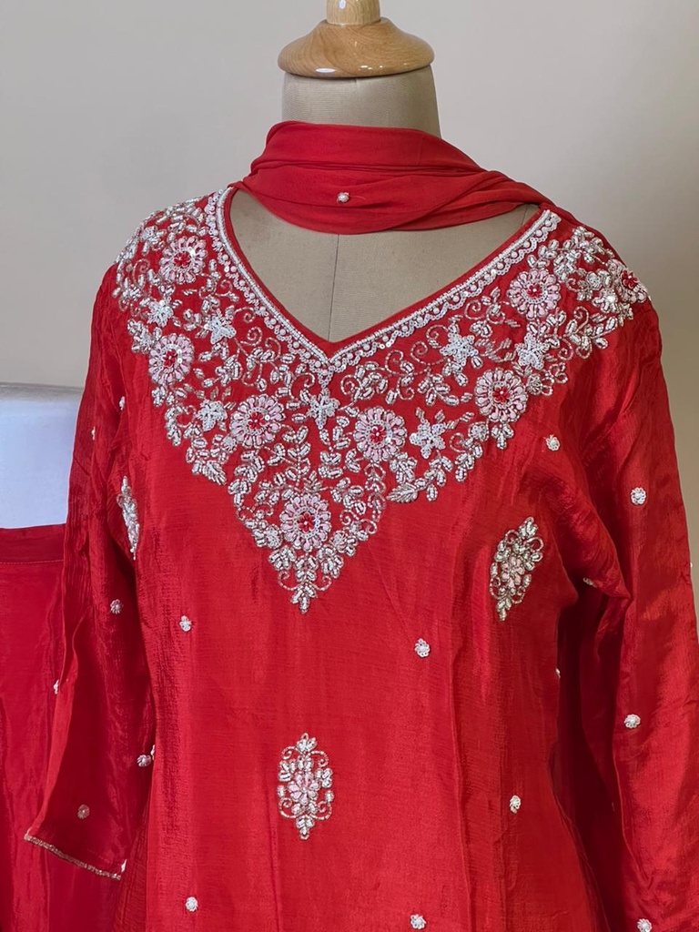 Crepe Silk Kurti Sets 5057 Orange