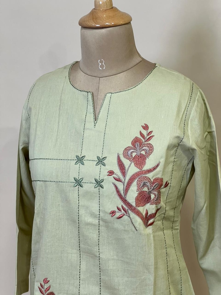 Cotton Short Kurti 5047 Green