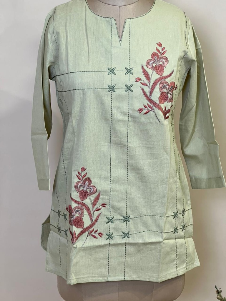 Cotton Short Kurti 5047 Green