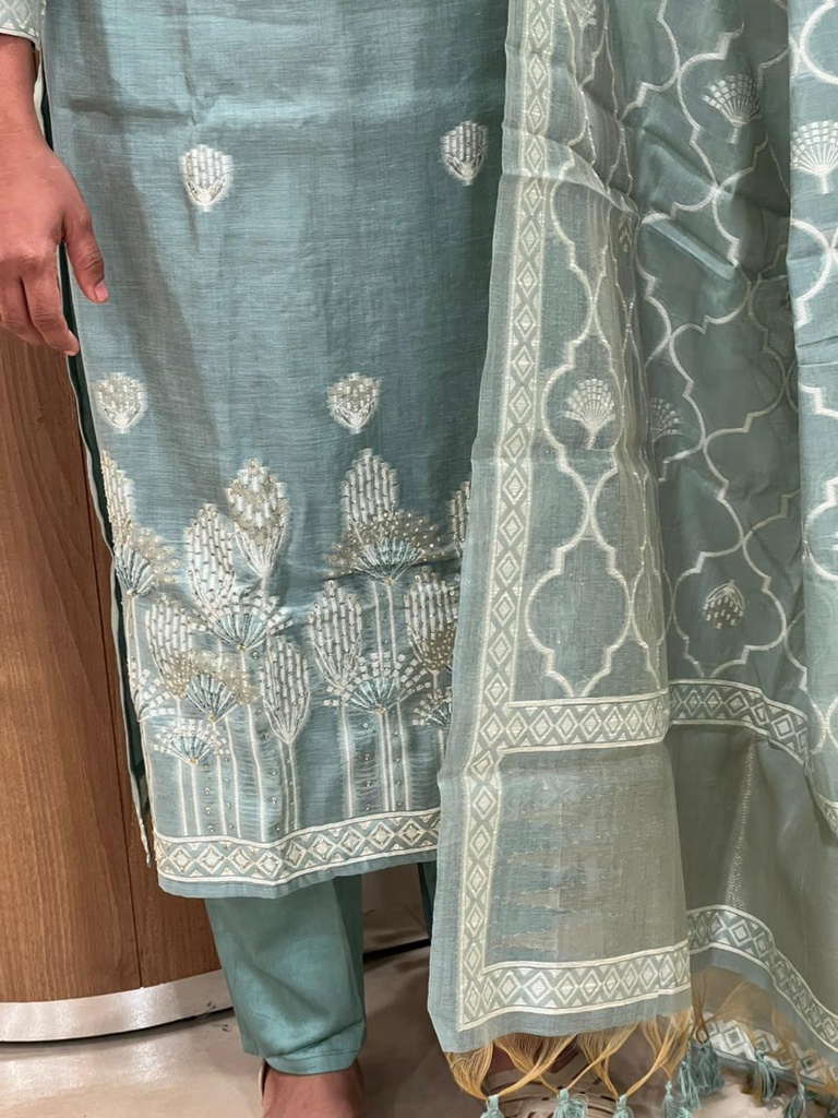 Premium Chanderi Silk Kurti Sets 5046