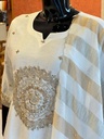 Premium Mul Chanderi Kurti Set 5046 Offwhite