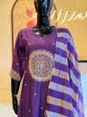 Premium Mul Chanderi Kurti Set 5046 Violet