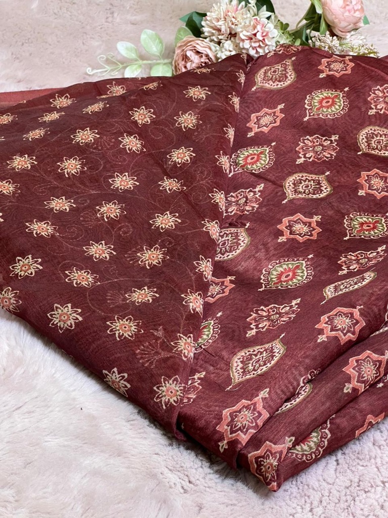 Voile Cotton Sarees 5018 Maroon 2