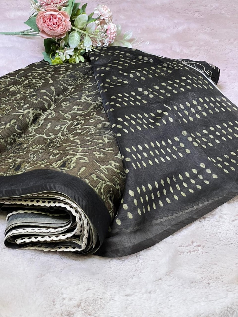 Voile Cotton Sarees 5018 Dark Green