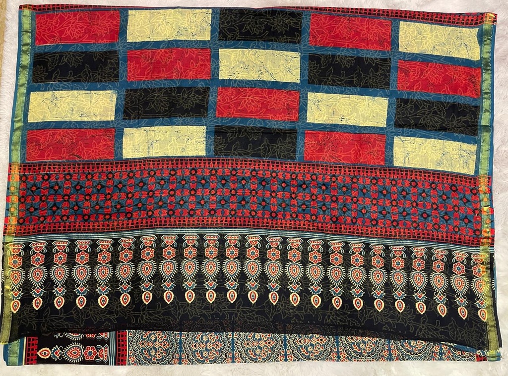 Ajrakh Cotton Sarees 5026