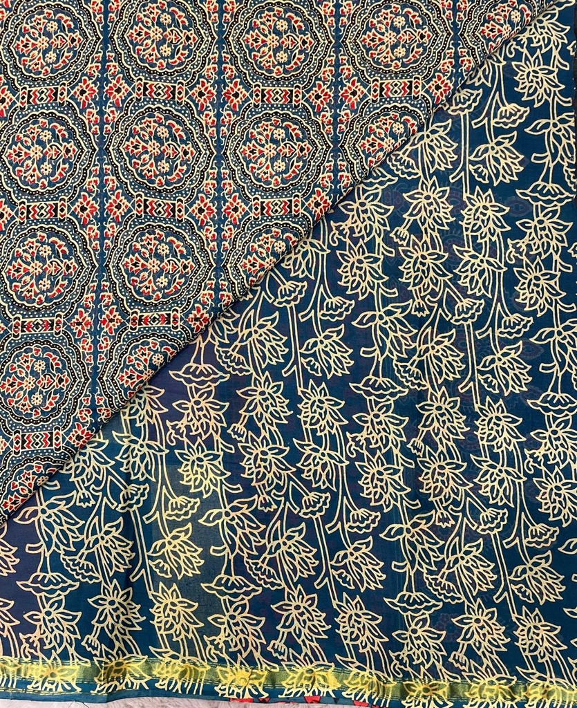 Ajrakh Cotton Sarees 5026
